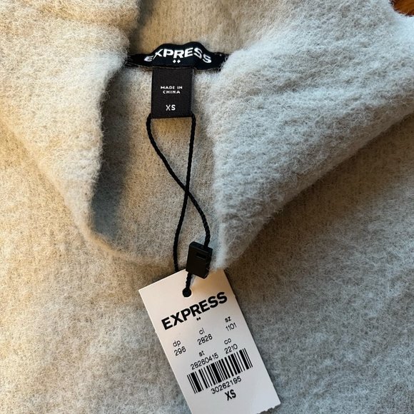 NWT Express Mock Neck Icy Light Blue Sweater Sz XS - Picture 2 of 5
